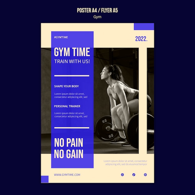 PSD gratuit modèle de conception d'affiche de gym