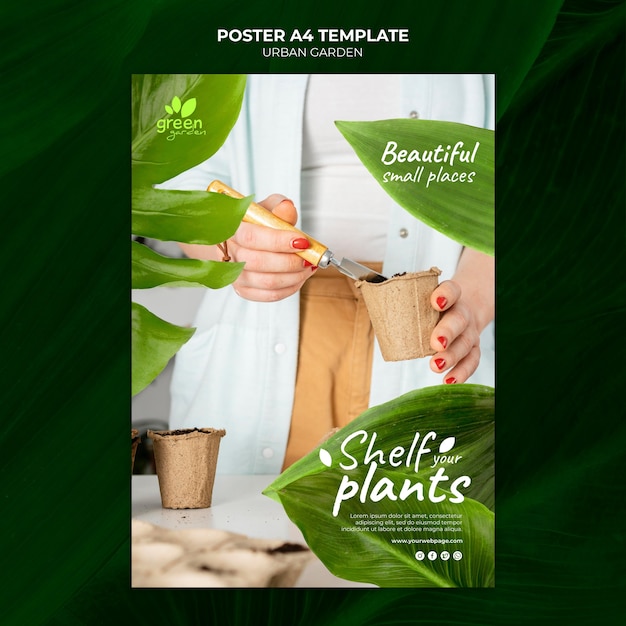 PSD gratuit modèle de conception d'affiche de jardin urbain