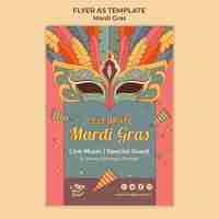 PSD gratuit modèle de conception d'affiche de mardi gras