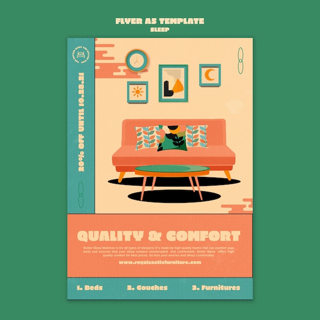 Modèle De Conception D'affiche De Meubles De Couchage