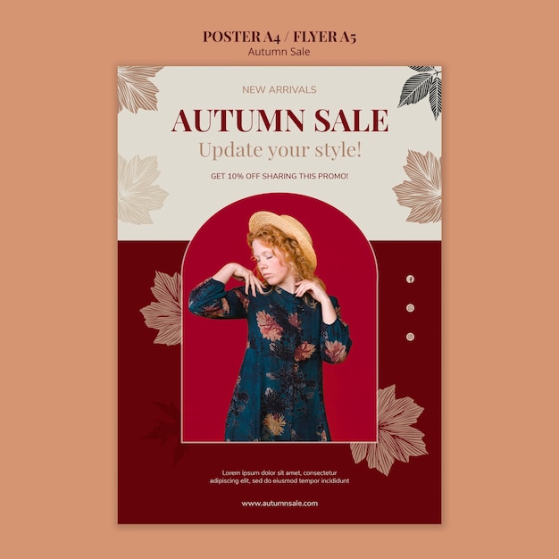 Modèle De Conception D'affiche De Vente D'automne