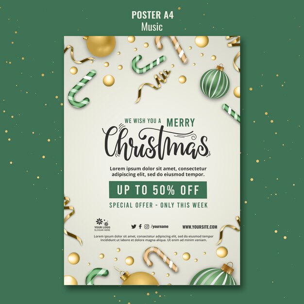 Modèle de conception d'affiche de vente de Noël