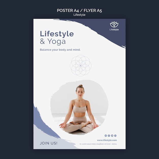 PSD gratuit modèle de conception d'affiche de yoga