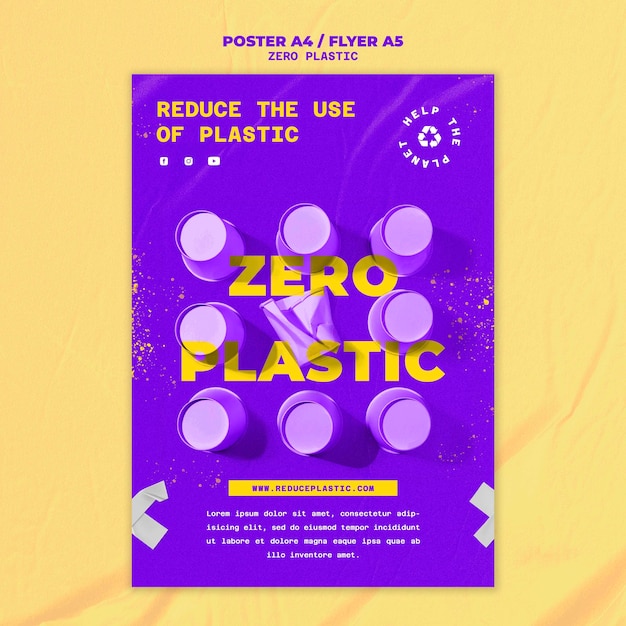 PSD gratuit modèle de conception d'affiche zéro en plastique