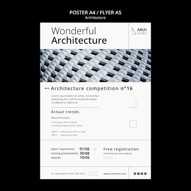 PSD gratuit modèle de conception d'architecture moderne