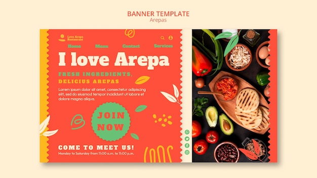 PSD gratuit modèle de conception arepa design plat