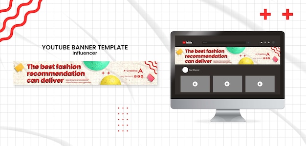 Modèle De Conception D'art De Chaîne Youtube D'influenceur