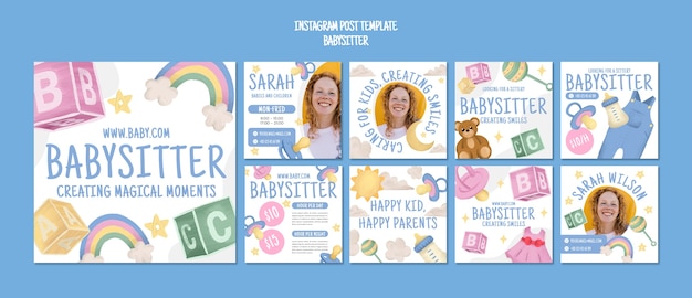 PSD gratuit le modèle de conception de la baby-sitter