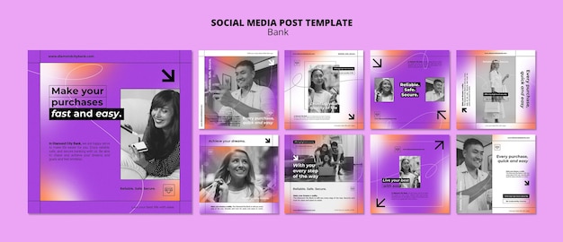 Modèle de conception bancaire de la publication instagram