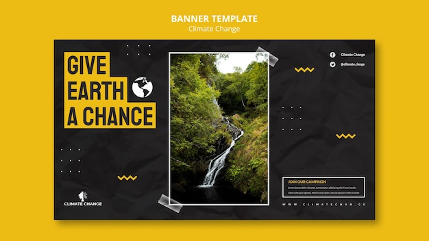 PSD gratuit modèle de conception banenr sur le changement climatique
