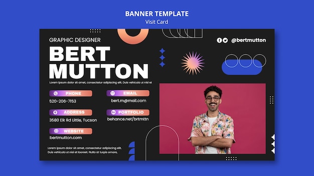 PSD gratuit modèle de conception de bannière de carte de visite dégradé
