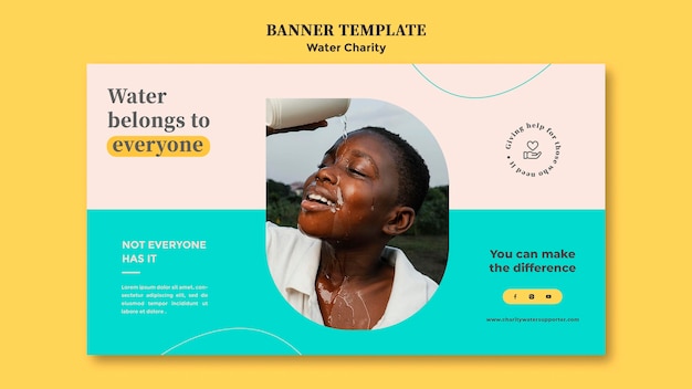PSD gratuit modèle de conception de bannière de charité de l'eau