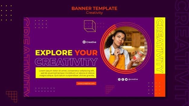 Modèle de conception de bannière créative et imaginative