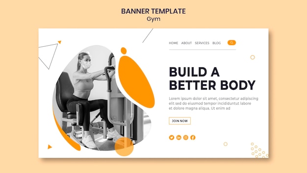 PSD gratuit modèle de conception de bannière de gym