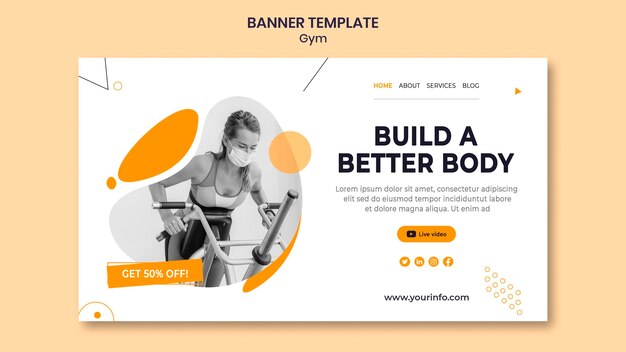 PSD gratuit modèle de conception de bannière de gym