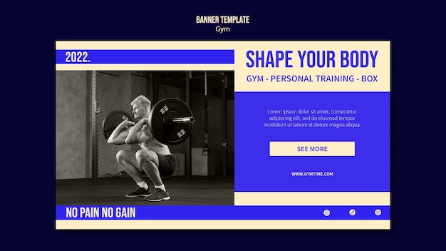 PSD gratuit modèle de conception de bannière de gym