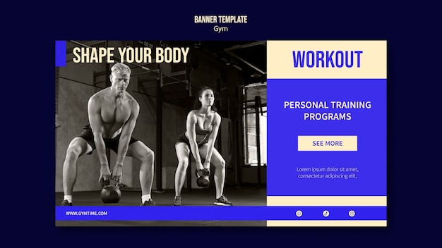 PSD gratuit modèle de conception de bannière de gym