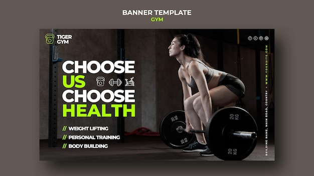 Modèle de conception de bannière de gym