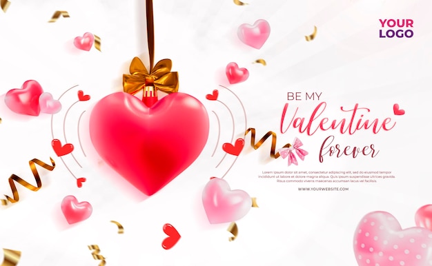 PSD gratuit modèle de conception de bannière de médias sociaux happy valentines day