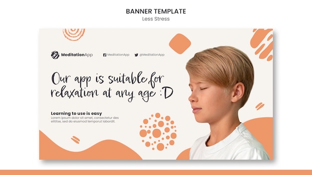 PSD gratuit modèle de conception de bannière moins de stress