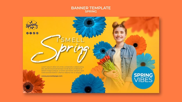 PSD gratuit modèle de conception de bannière de printemps