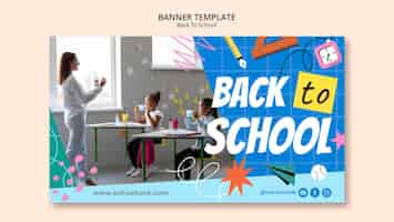 PSD gratuit modèle de conception de bannière de retour à l'école