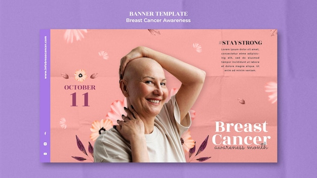 PSD gratuit modèle de conception de bannière de sensibilisation au cancer du sein