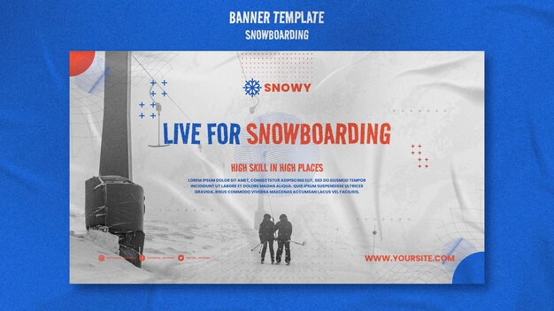 Modèle de conception de bannière de snowboard