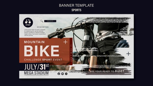 Modèle de conception de bannière de sport de vélo