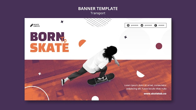 PSD gratuit modèle de conception de bannière de transport de patin