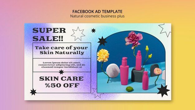 Modèle de conception cosmétique naturel dégradé