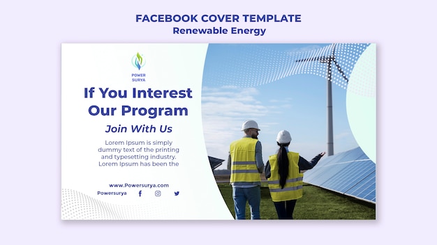 PSD gratuit modèle de conception de couverture youtube d'énergie renouvelable