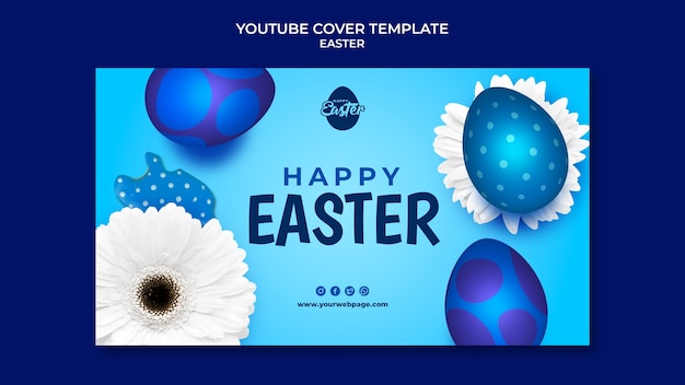 PSD gratuit modèle de conception de couverture youtube de pâques