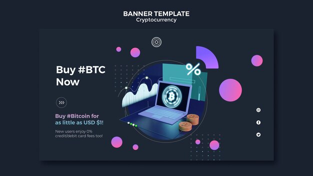 Modèle de conception de crypto-monnaie de bannière