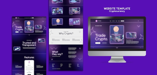 Modèle de conception de crypto-monnaie de site Web