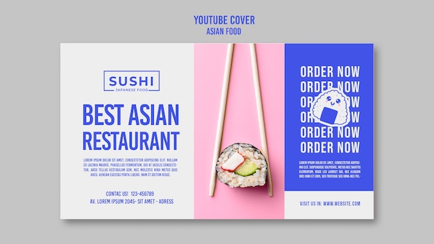 PSD gratuit modèle de conception de cuisine asiatique