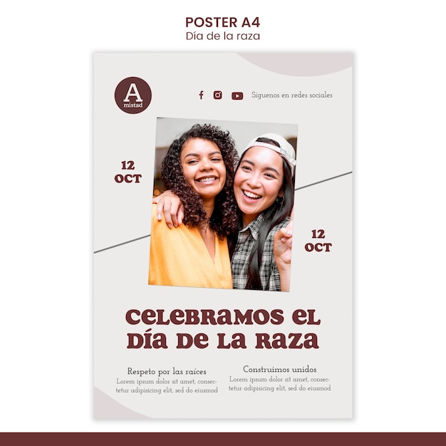 PSD gratuit le modèle de conception de dia de la raza