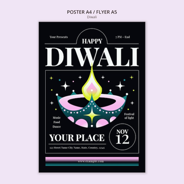 PSD gratuit modèle de conception diwali