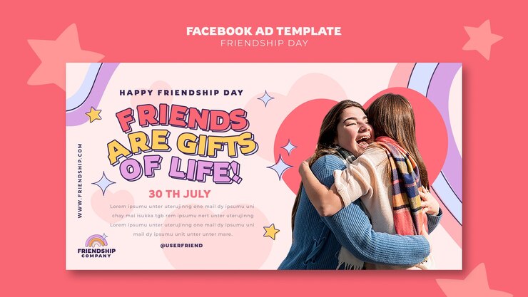 PSD gratuit modèle de conception du jour de l'amitié