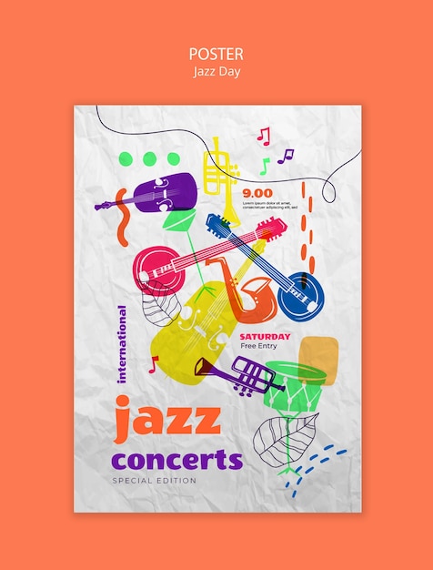 PSD gratuit modèle de conception du jour du jazz