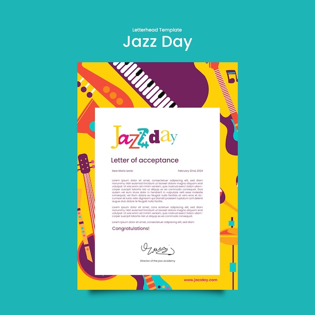 PSD gratuit modèle de conception du jour du jazz