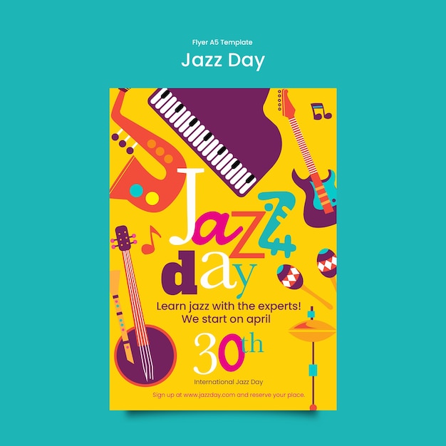 PSD gratuit modèle de conception du jour du jazz