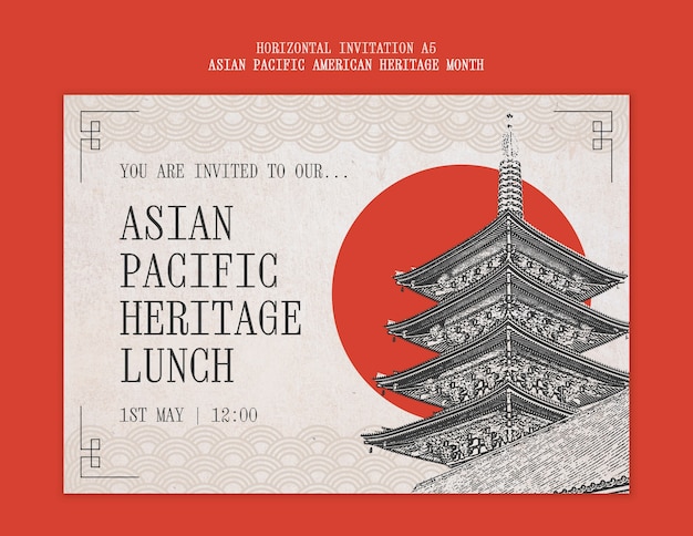 PSD gratuit modèle de conception du mois du patrimoine asiatique-pacifique américain