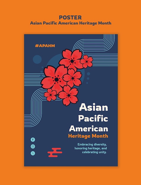 PSD gratuit modèle de conception du mois du patrimoine asiatique-pacifique américain