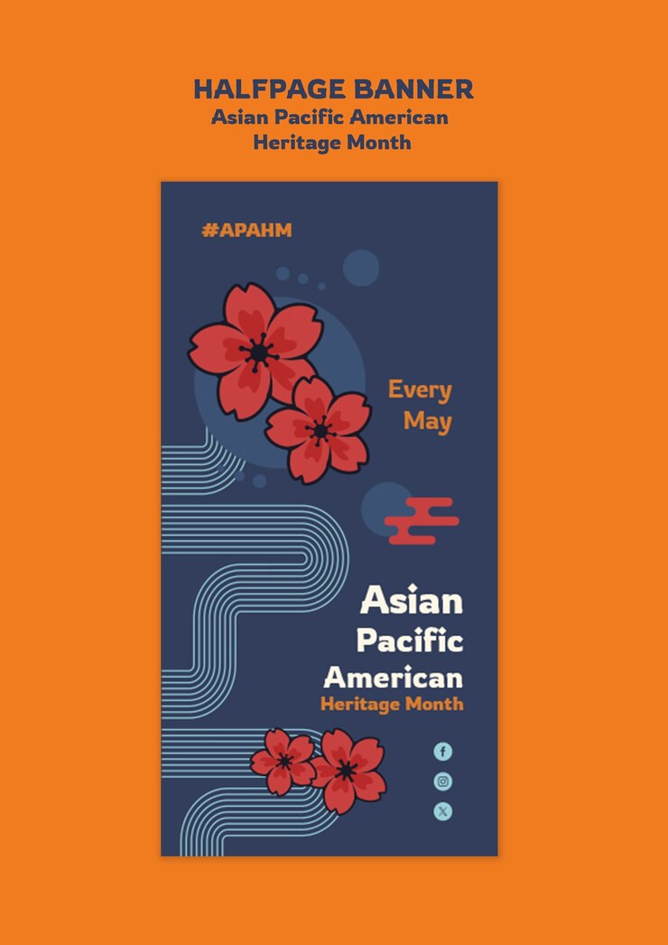 PSD gratuit modèle de conception du mois du patrimoine asiatique-pacifique américain