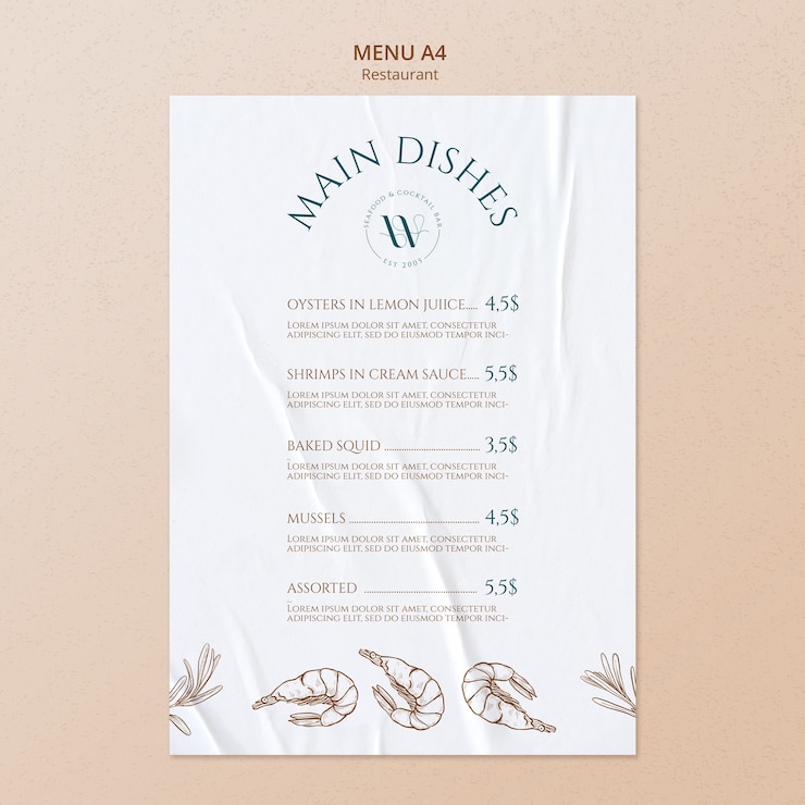 PSD gratuit modèle de conception du restaurant