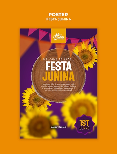 PSD gratuit le modèle de conception de festa junina