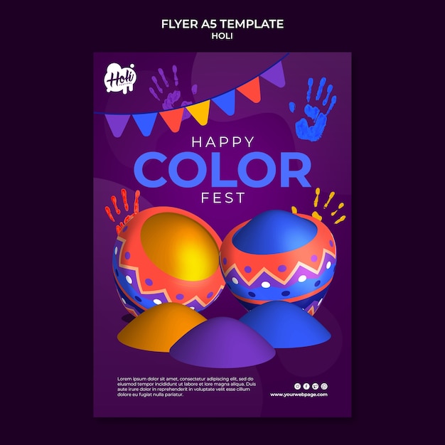 PSD gratuit modèle de conception de festival holi dégradé