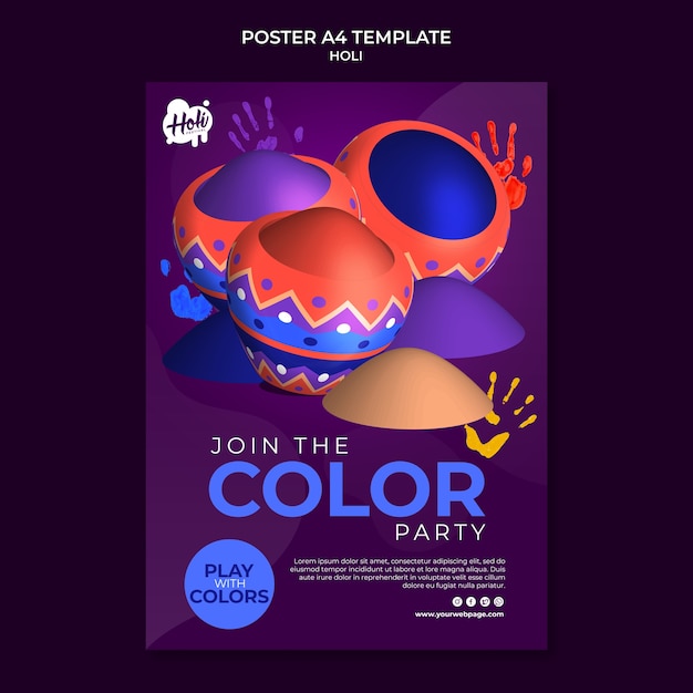 PSD gratuit modèle de conception de festival holi dégradé