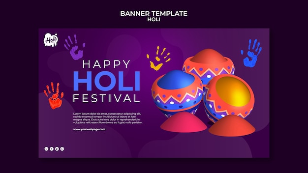 PSD gratuit modèle de conception de festival holi dégradé